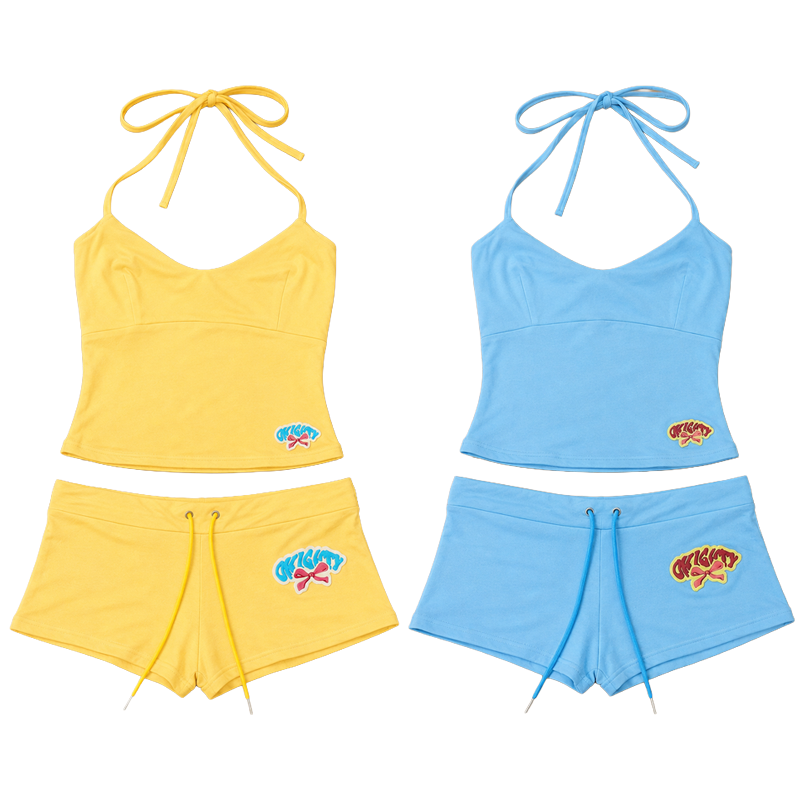 Suspender Tank Top - Women's 2 Piece Short Set Cami