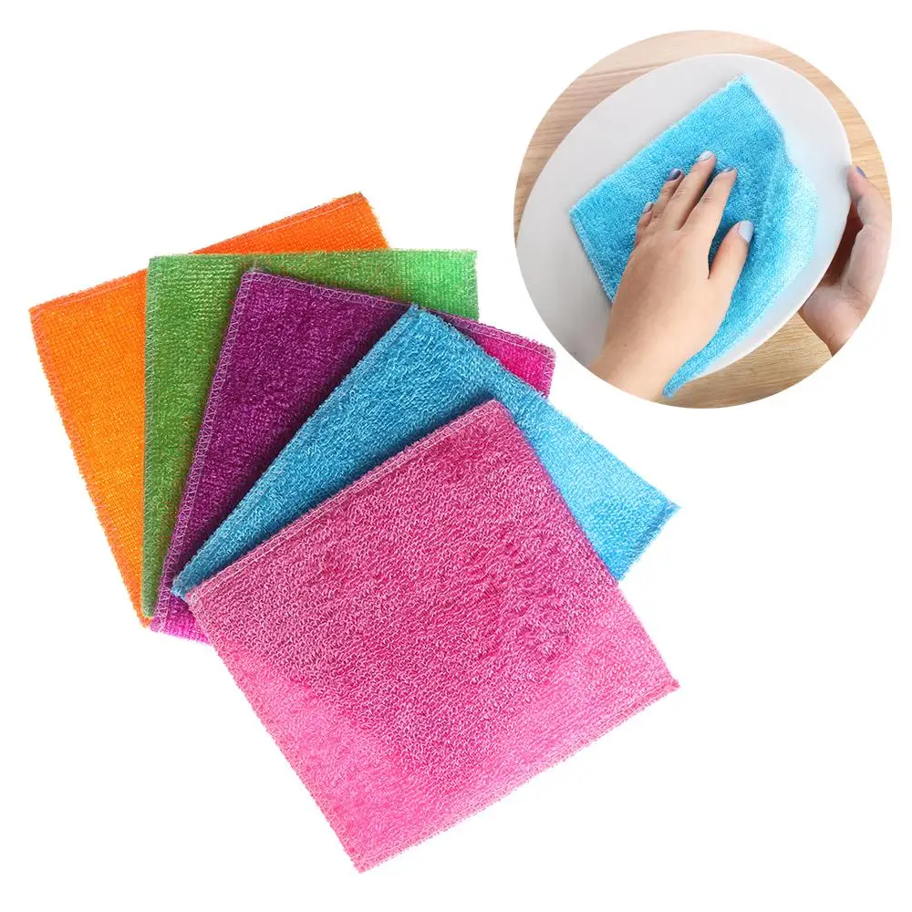 Bamboo Fiber Trunk - 1/5PCS Cleaning Rags Anti-grease Dish Cloth